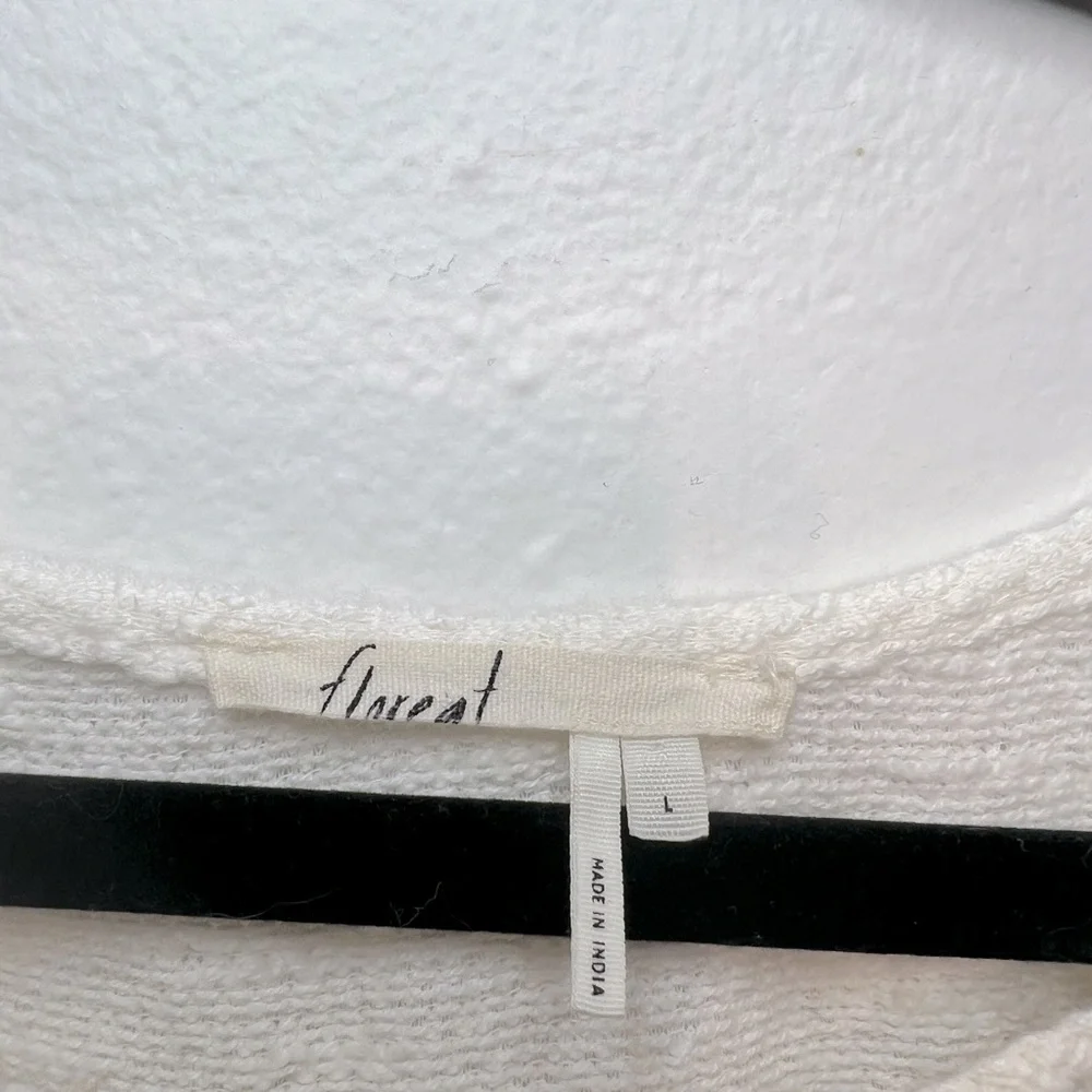 Anthropologie Floreat Macrame Crochet Knit Cotton Long Sleeve Sweater White Sz L - Picture 4 of 6